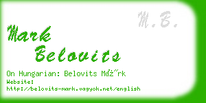 mark belovits business card